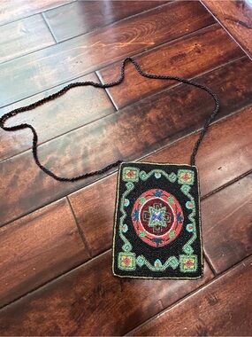 Christiana Laptina Johnson - Fully Beaded Black Crossbody Bag - 90’s / Y2K